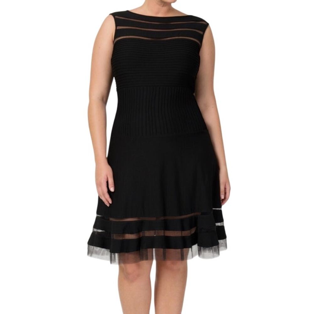 Tadashi Shoji Black Midi Dress